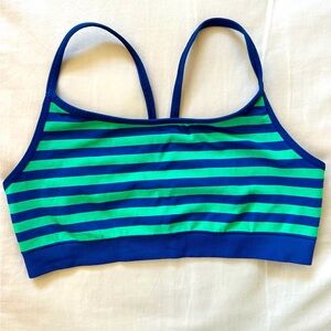 Gap Body Striped Blue and Green Sports Bra
